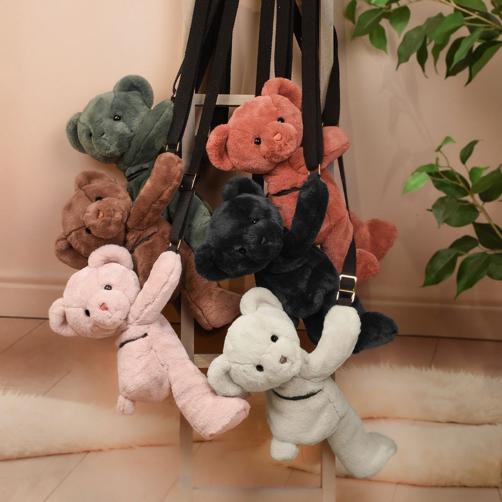 Teddy Bear Plush Backpack - Brown - Image 3