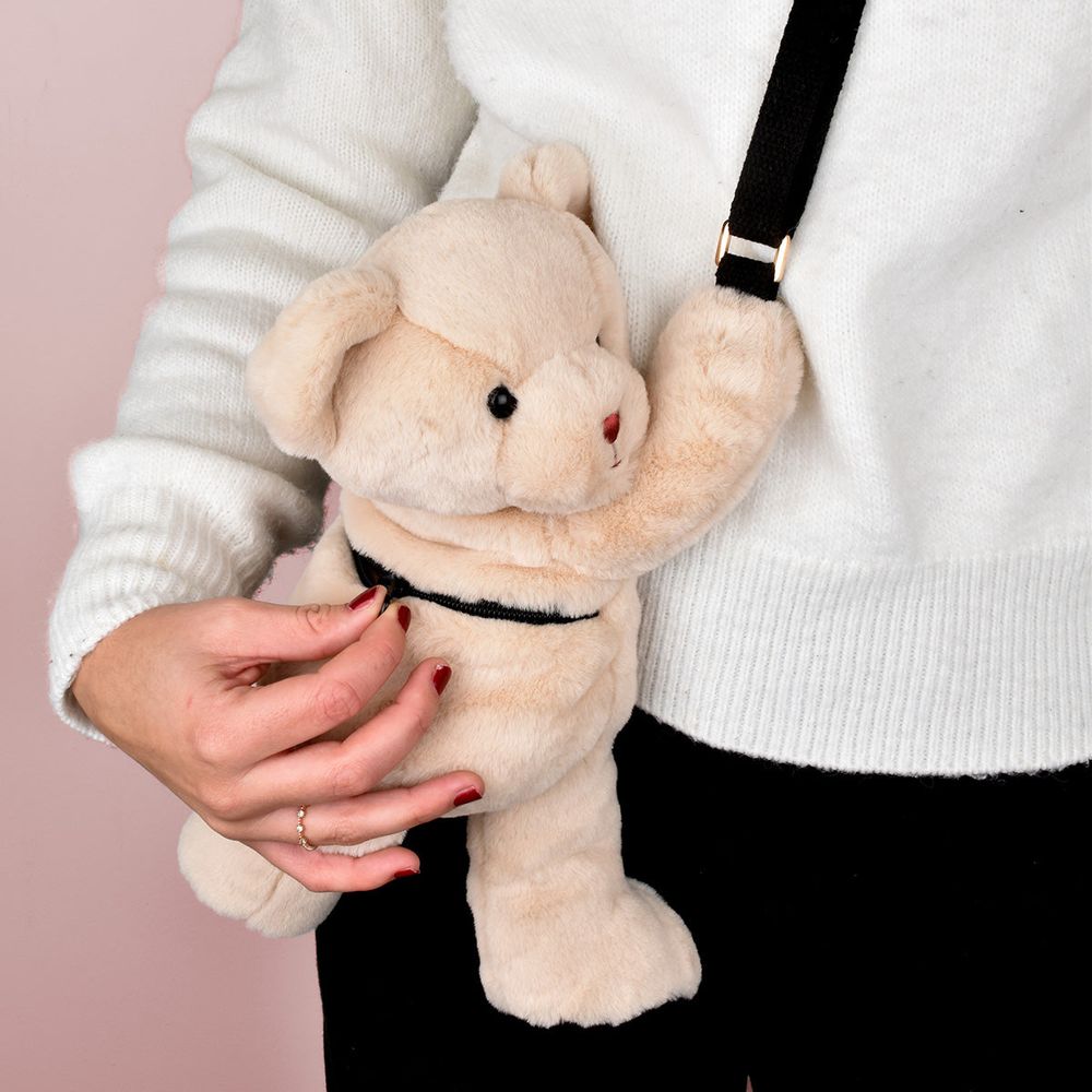 Alternative view of Teddy Bear Plush Backpack - Ivory
