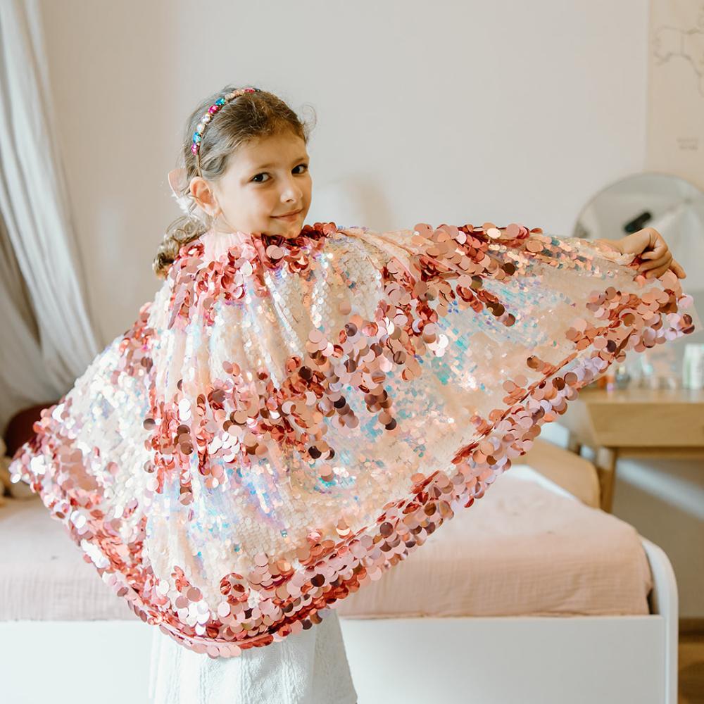 Alternative view of The 5th Avenue Pink Pailette Cape - Size 4-6 Years