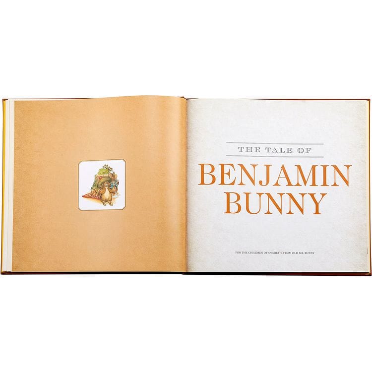 "The Classic Tale of Peter Rabbit" Book in Tan Bonded Leather - Image 3
