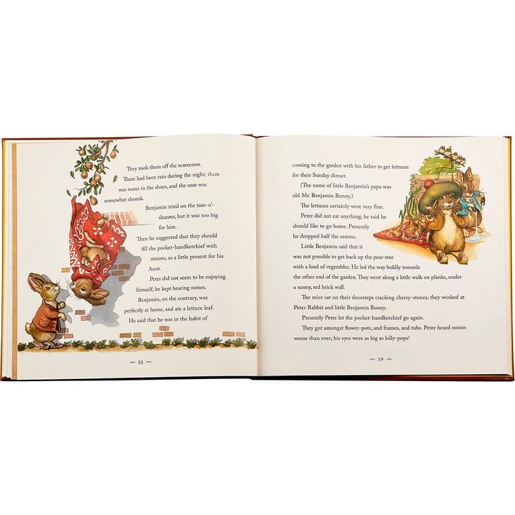 "The Classic Tale of Peter Rabbit" Book in Tan Bonded Leather - Image 5