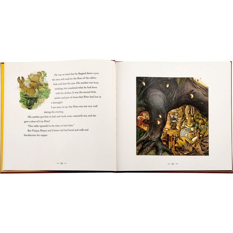 "The Classic Tale of Peter Rabbit" Book in Tan Bonded Leather - Image 7