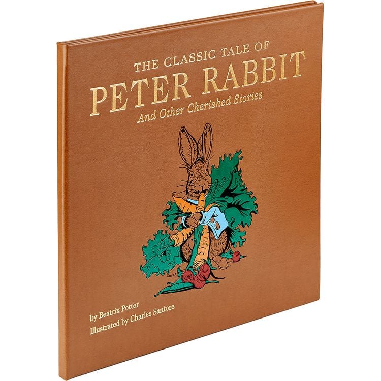 "The Classic Tale of Peter Rabbit" Book in Tan Bonded Leather - Image 8