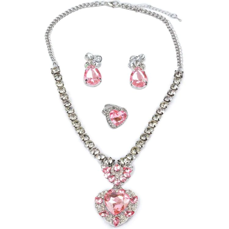The Marilyn- Pink & Silver 4 piece Jewelry Set