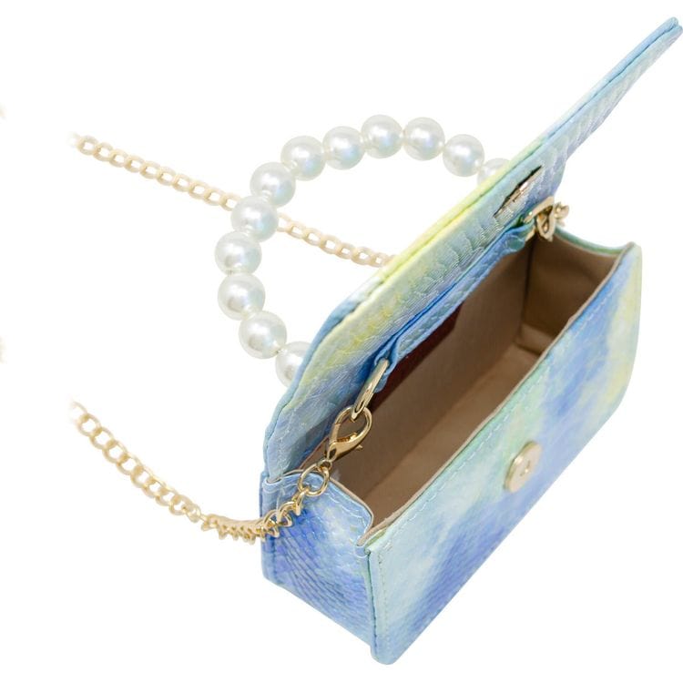Alternative view of Tie Dye Crocodile Pearl Handle Bag - Blue