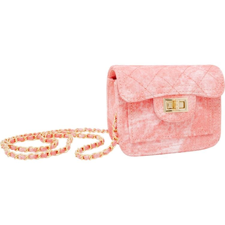Tie Dye Quilted Denim Handbag - Pink - Image 3