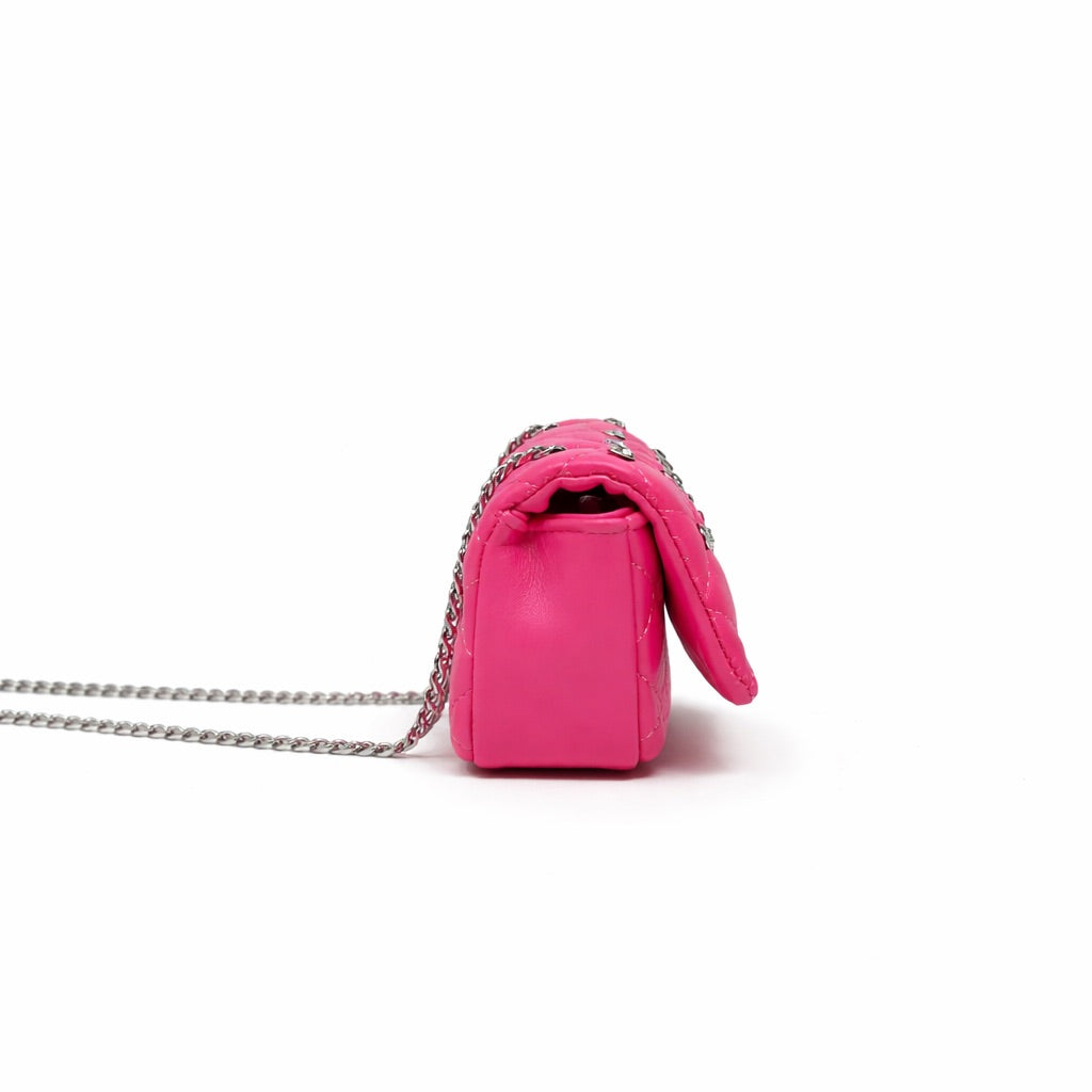 Tiny Crystal Stud Handbag - Hot Pink - Image 3