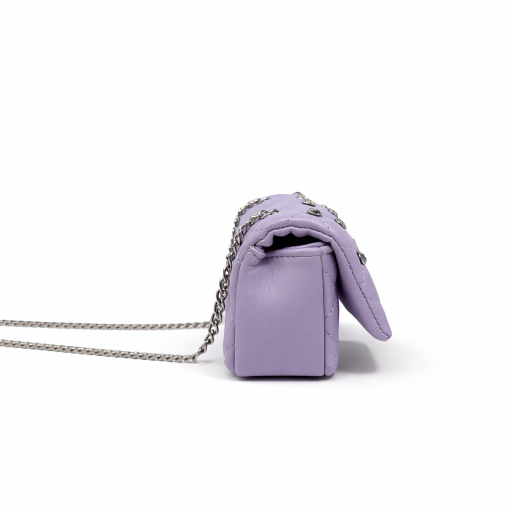 Tiny Crystal Stud Handbag - Lavender - Image 3