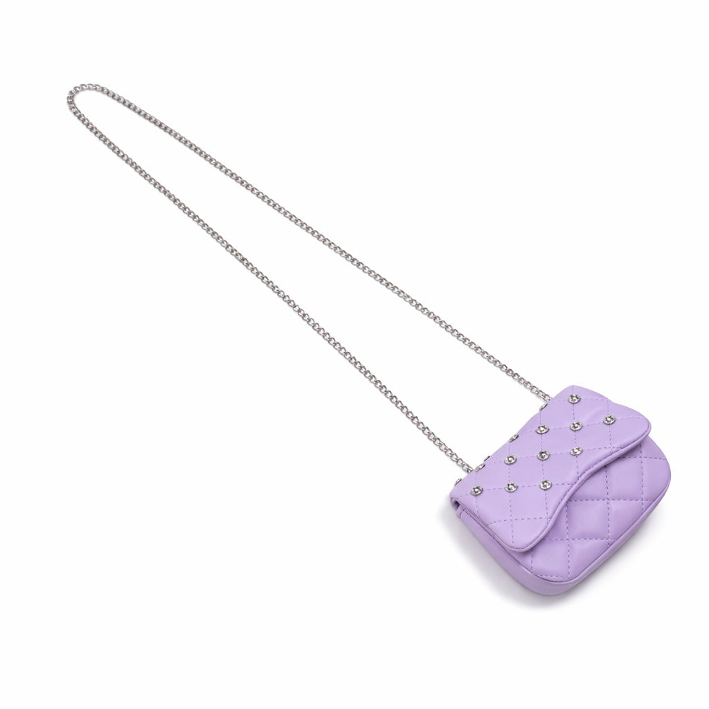Tiny Crystal Stud Handbag - Lavender - Image 4
