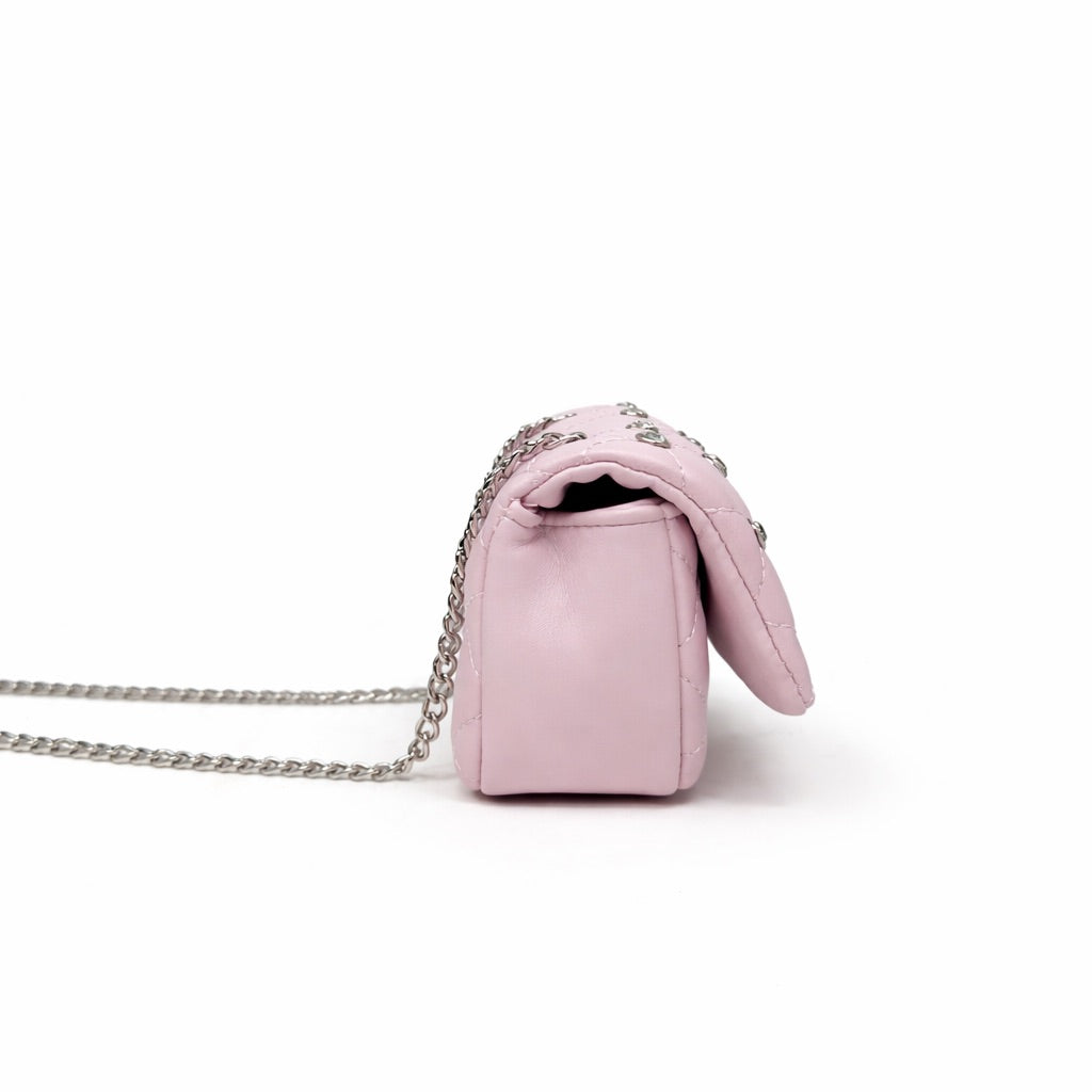 Tiny Crystal Stud Handbag - Pink - Image 3