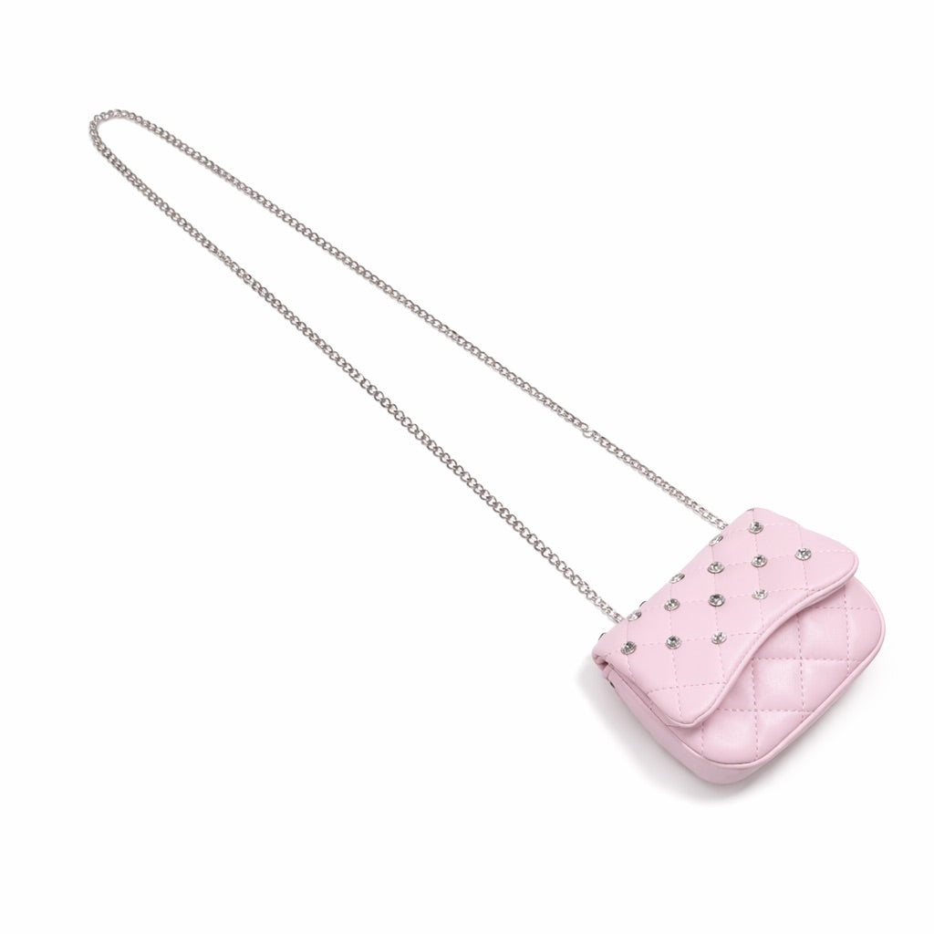Tiny Crystal Stud Handbag - Pink - Image 4