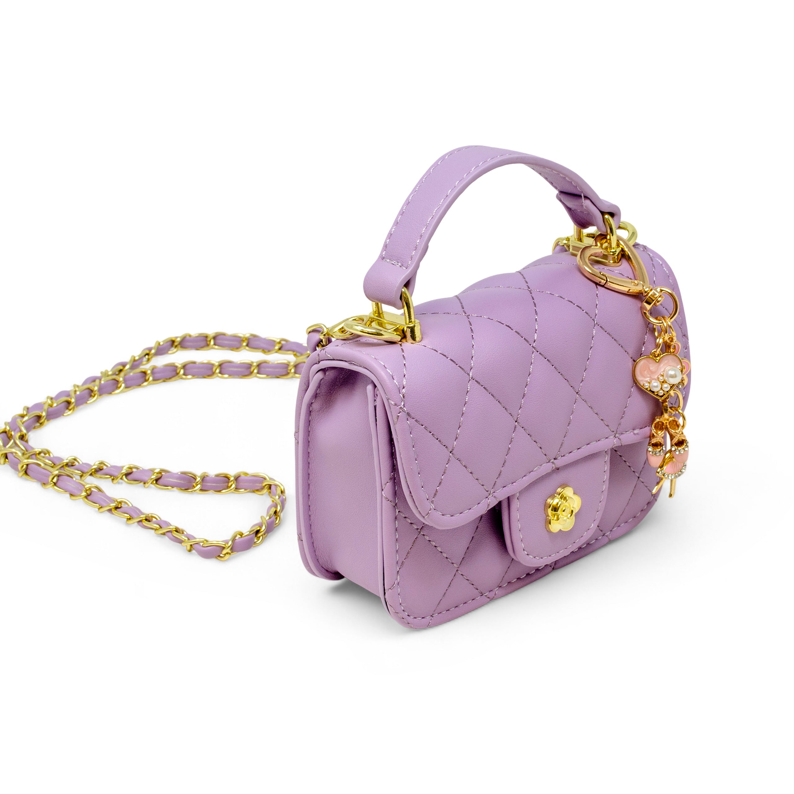 Alternative view of Tiny Quilted Ballet Charm Handbag - Purple