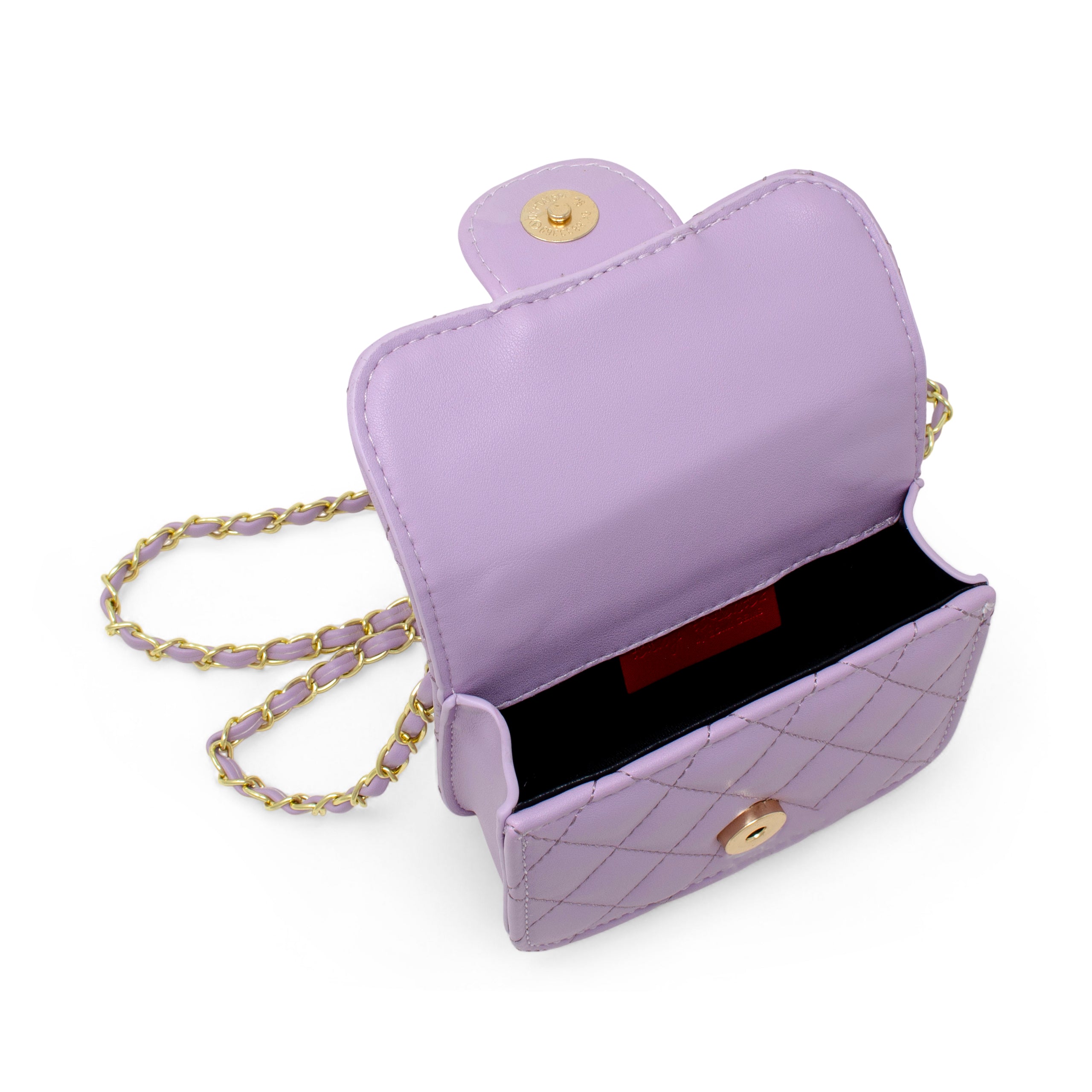 Tiny Quilted Ballet Charm Handbag - Purple - Image 3