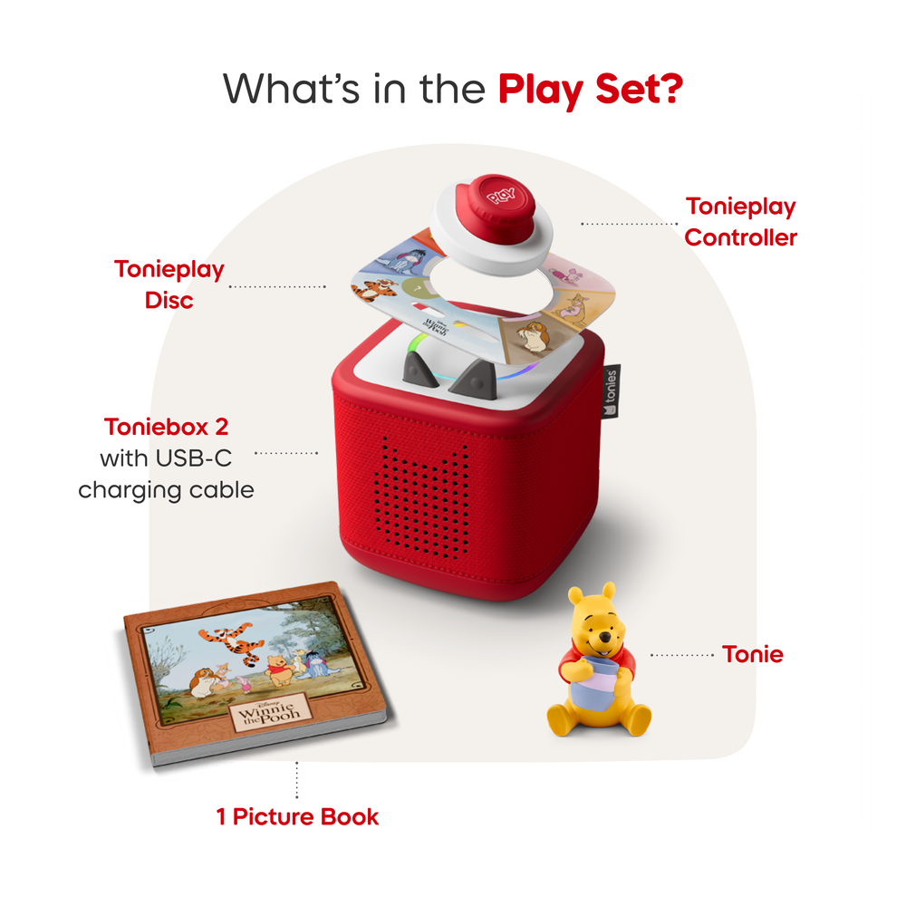 Tonies Disney Winnie the Pooh Toniebox 2 Play Set - Sunset Red - Image 3