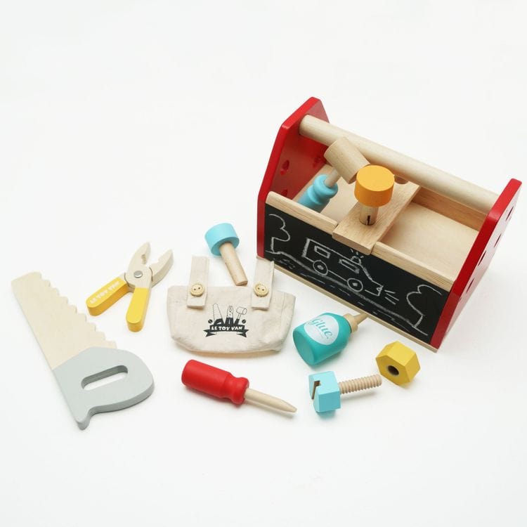 Tool Box & Wooden Tools with 11 Accessories - Image 3