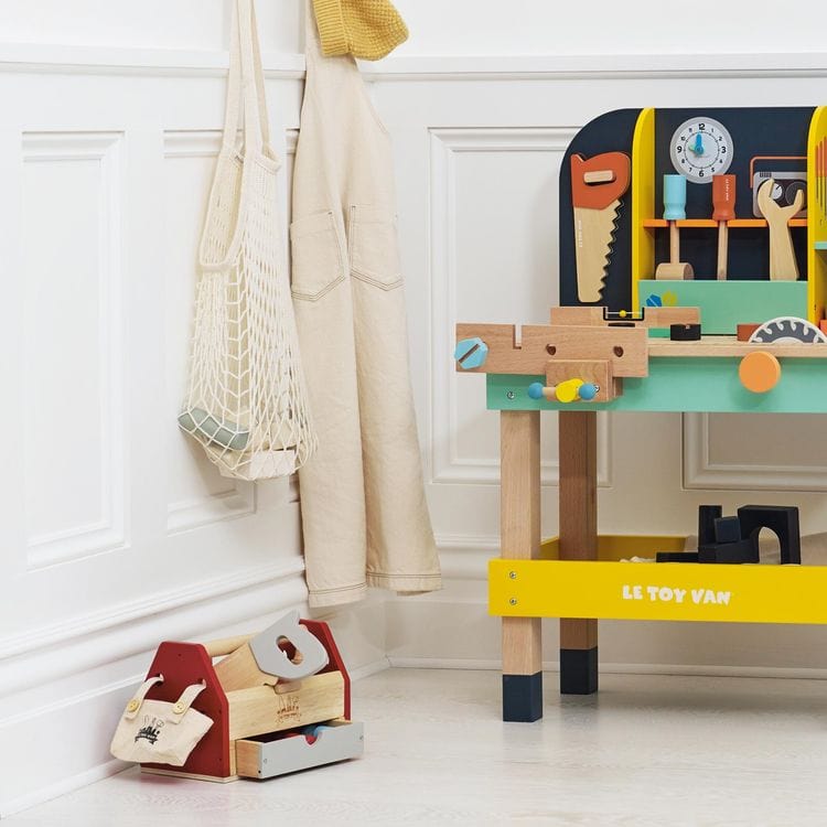 Tool Box & Wooden Tools with 11 Accessories - Image 4