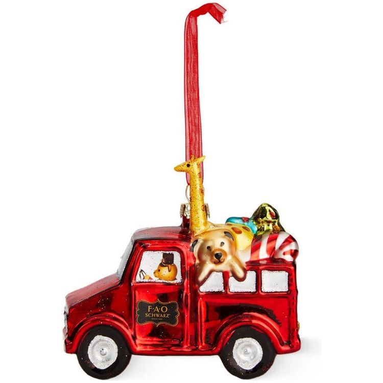 Toy Delivery Truck Glass Ornament - Image 3