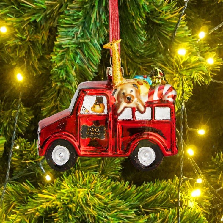 Alternative view of Toy Delivery Truck Glass Ornament