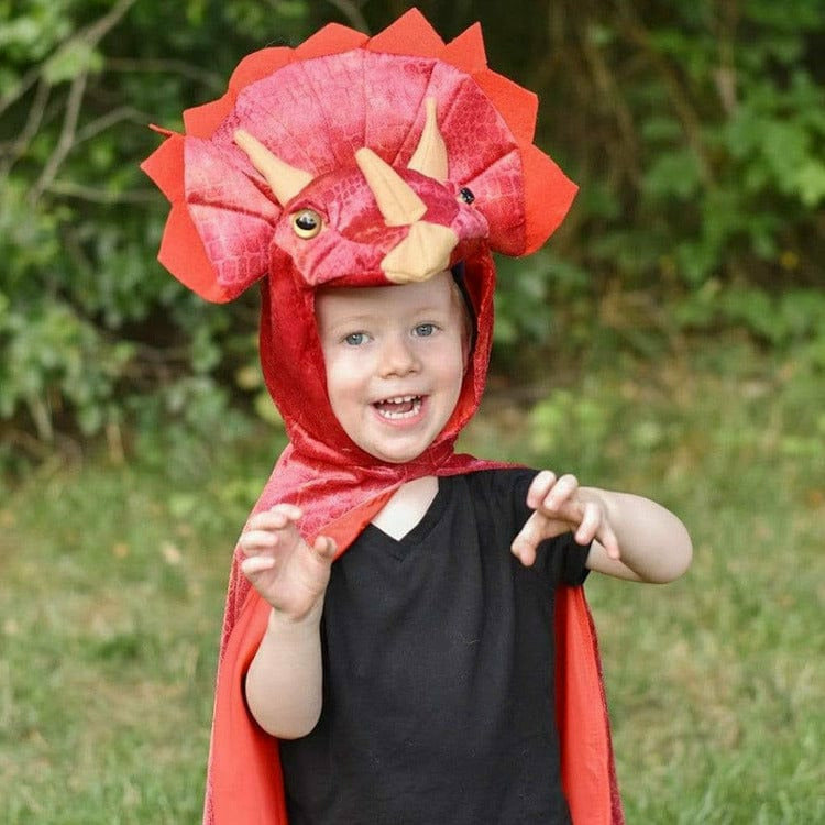Alternative view of Triceratops Red Hooded Cape - Size 4-5 Years