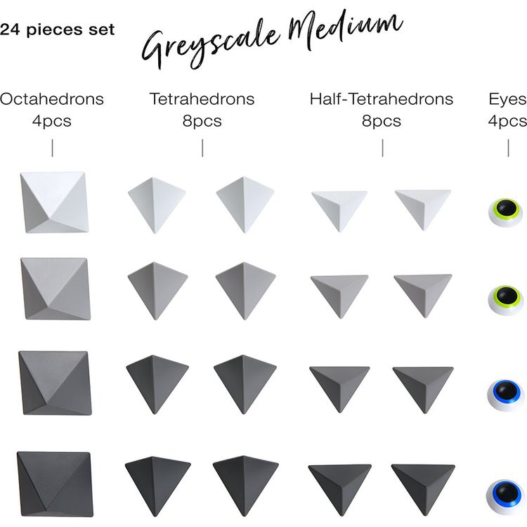 Alternative view of Trido Monochromatic Medium Magnet Building Set - 24 Pieces