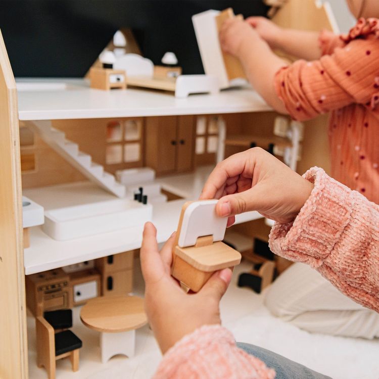 Alternative view of Two-story Wooden Dollhouse