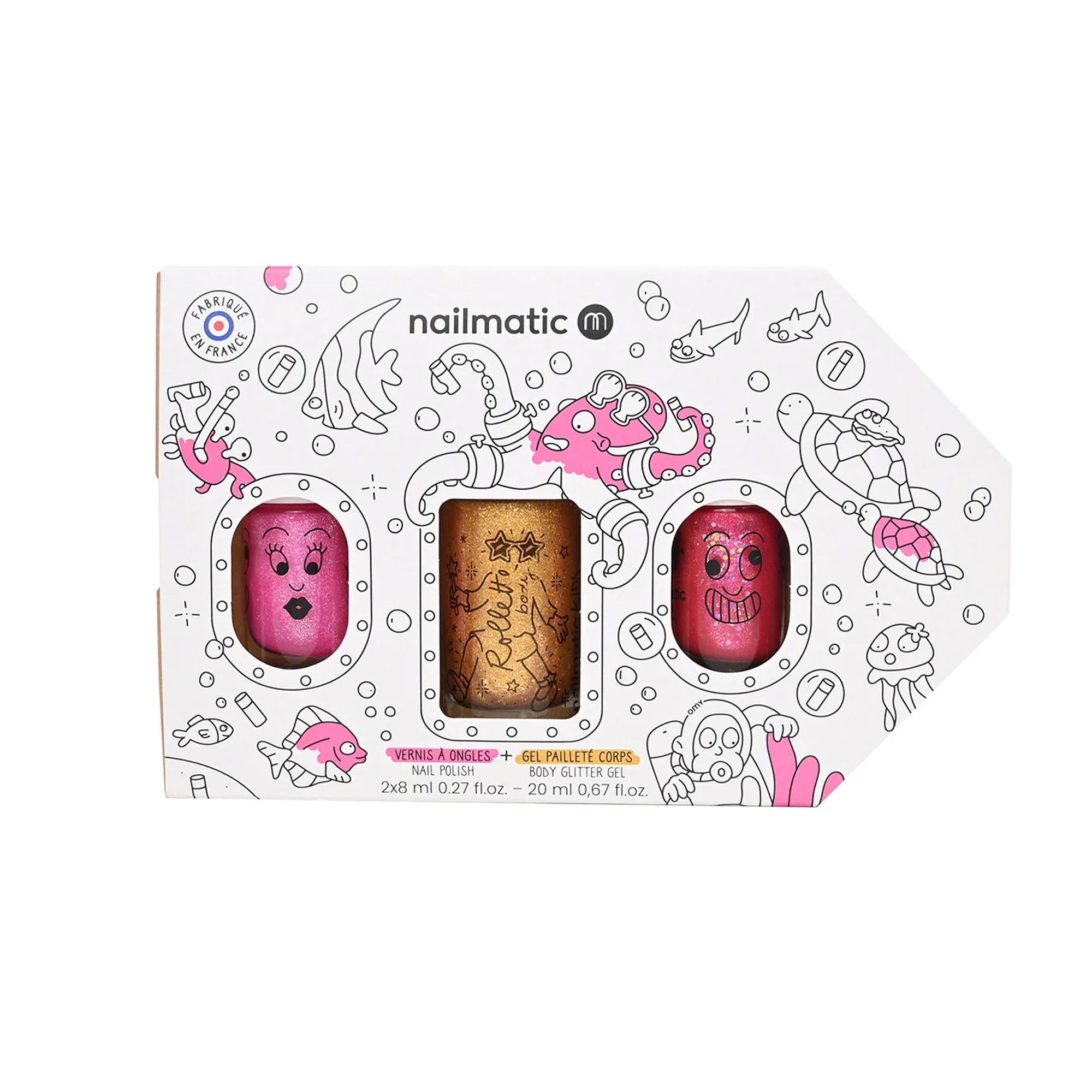 Underwater Exploration Nail Polish Set with Body Glitter Gel