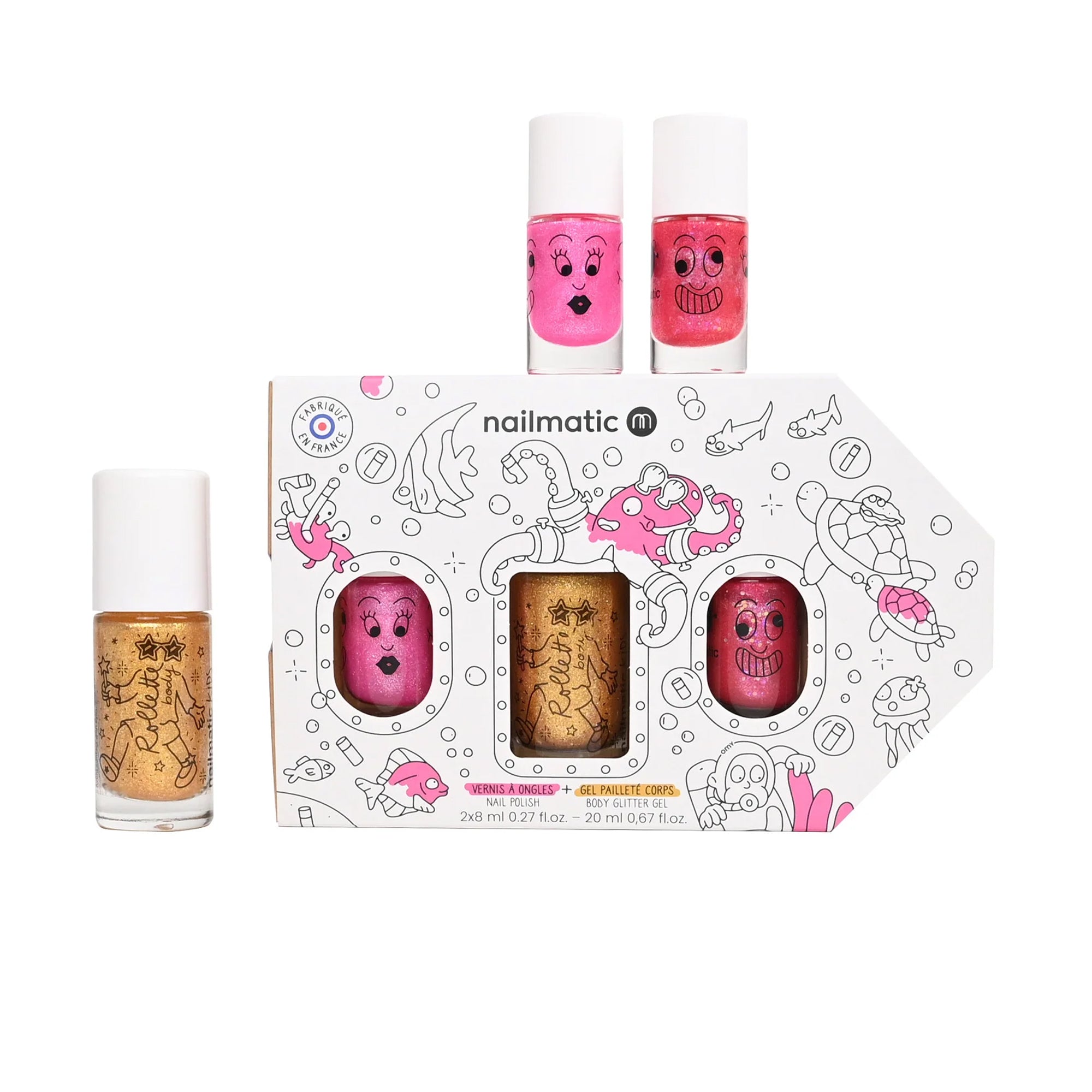 Alternative view of Underwater Exploration Nail Polish Set with Body Glitter Gel