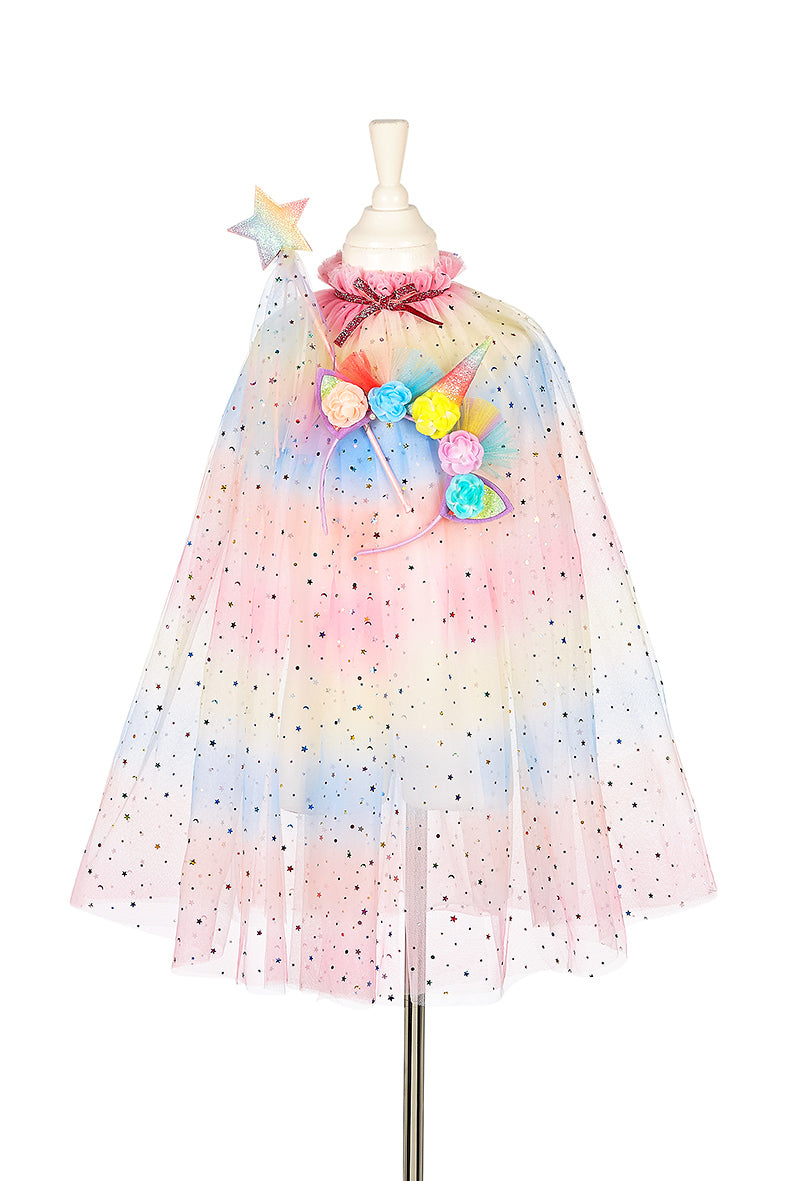 Unicorn Costume Cape Set with Headband & Wand - 5-7 Years