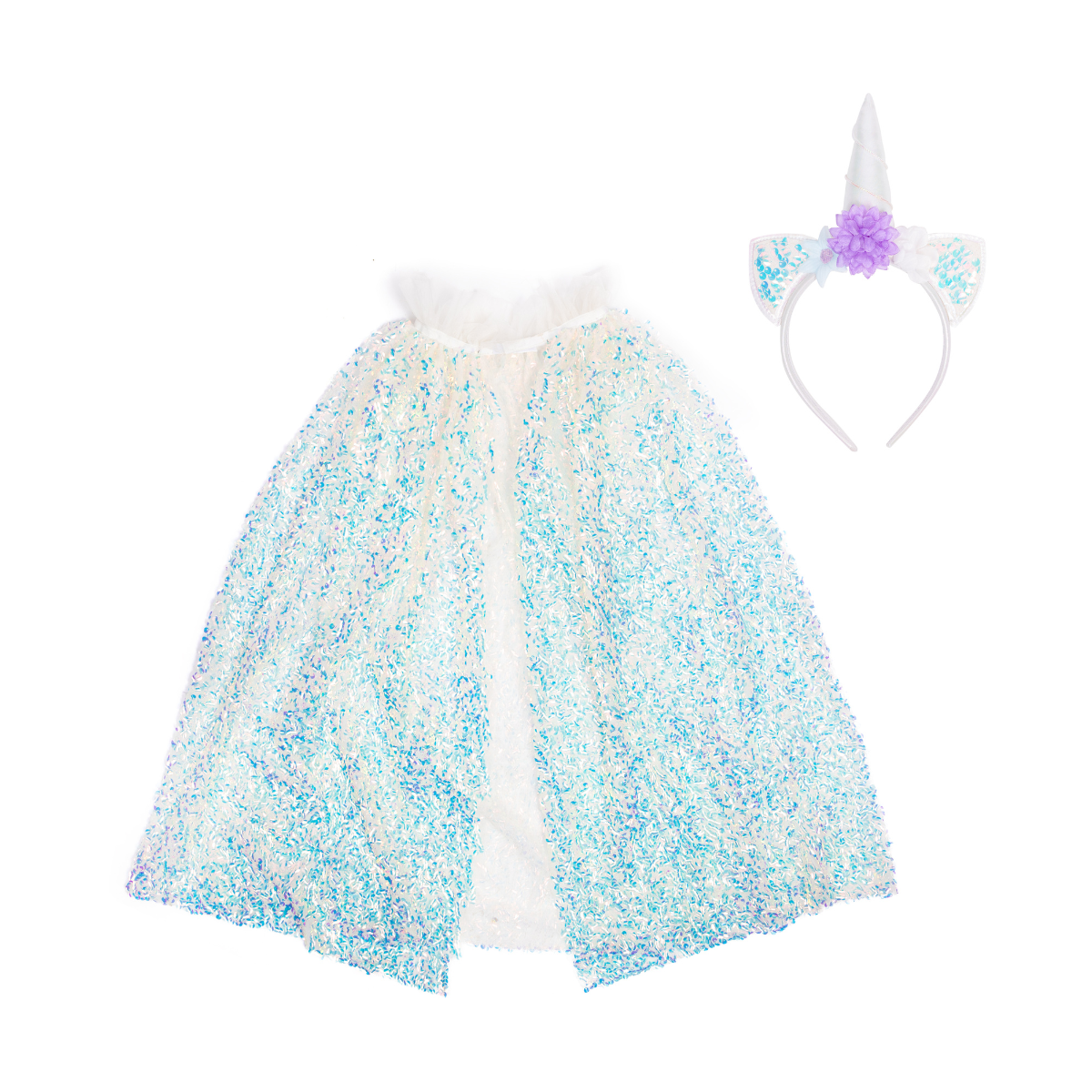 Unicorn Sparkle Cape and Headband - Size 4-6 Years