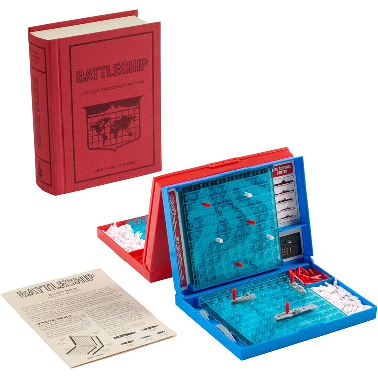 Vintage Bookshelf Assortment - 4 Pack - Jenga, Battleship, Checkers & Backgammon, Trivial Pursuit - Image 3
