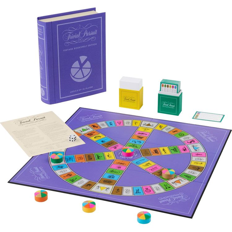 Vintage Bookshelf Assortment - 4 Pack - Jenga, Battleship, Checkers & Backgammon, Trivial Pursuit - Image 4
