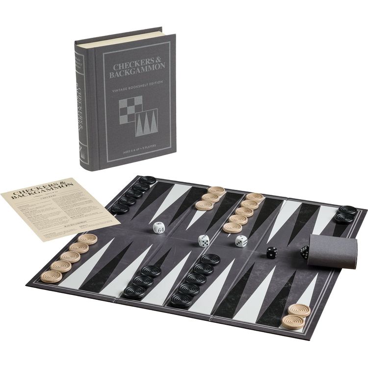 Vintage Bookshelf Assortment - 4 Pack - Jenga, Battleship, Checkers & Backgammon, Trivial Pursuit - Image 6