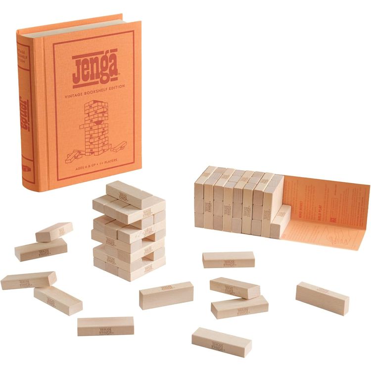Vintage Bookshelf Assortment - 4 Pack - Jenga, Battleship, Checkers & Backgammon, Trivial Pursuit - Image 7