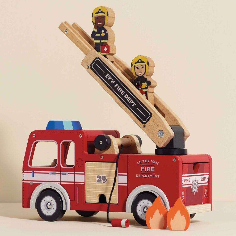 Wood Fire Engine with Firefighters - Image 3
