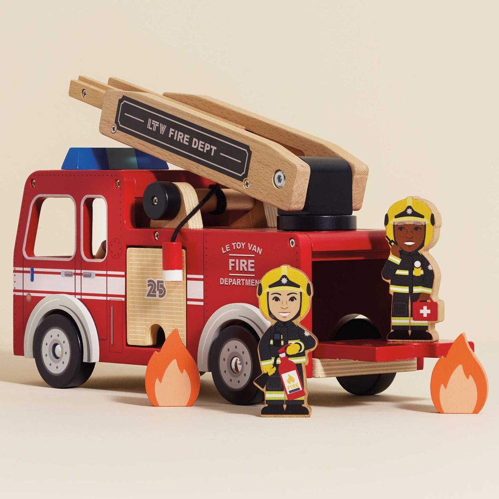 Wood Fire Engine with Firefighters - Image 5