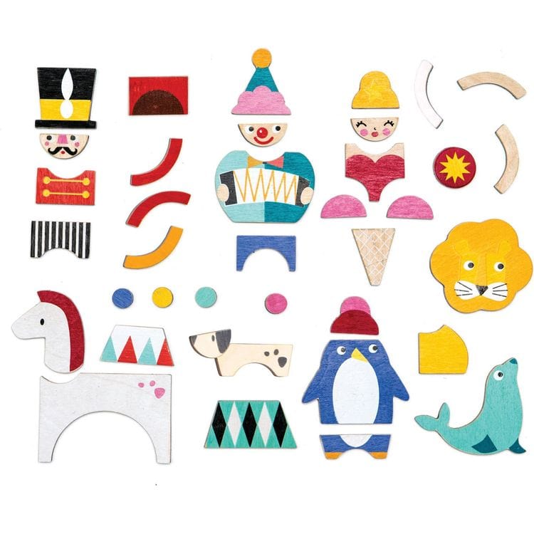 Alternative view of Wooden Circus Night Magnetic Set