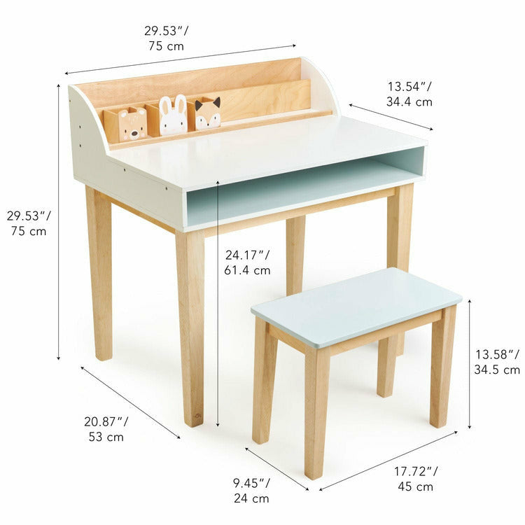 Wooden Desk and Chair - Image 4