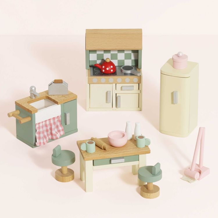 Alternative view of Wooden Dollhouse 20 Piece Kitchen Furniture Set