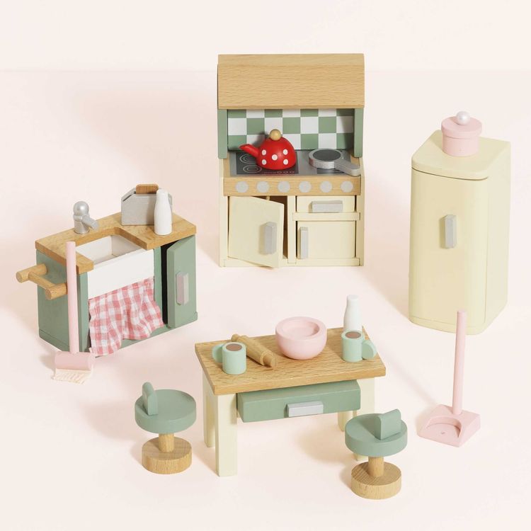 Wooden Dollhouse 20 Piece Kitchen Furniture Set - Image 5
