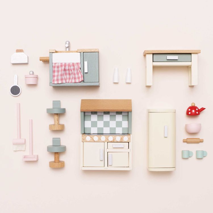 Wooden Dollhouse 20 Piece Kitchen Furniture Set - Image 6