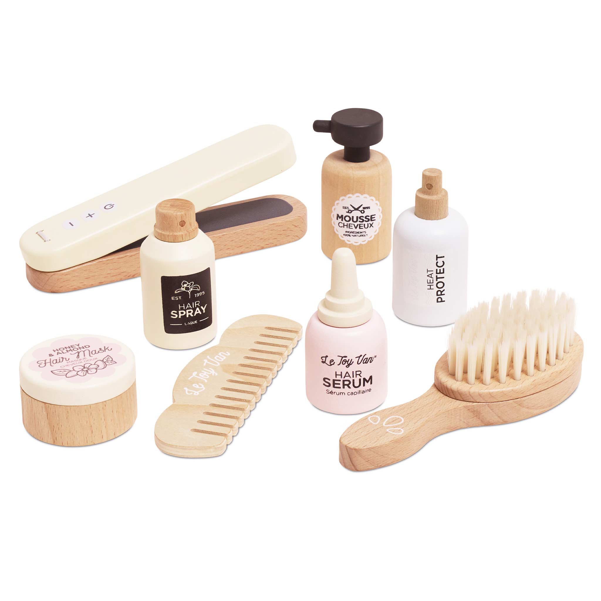 Wooden Hair Straighteners & Accessory Pretend Play Set
