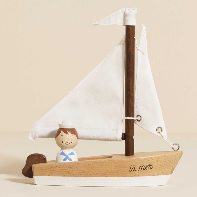 Wooden Sailing Boat & Captain - Image 3