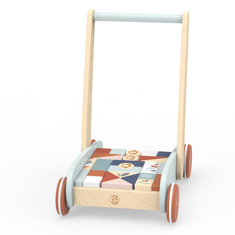 Wooden Walker with Building Blocks