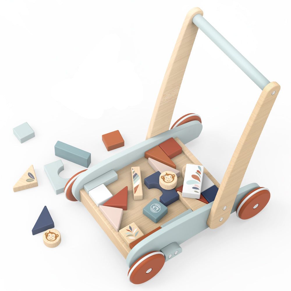 Wooden Walker with Building Blocks - Image 3