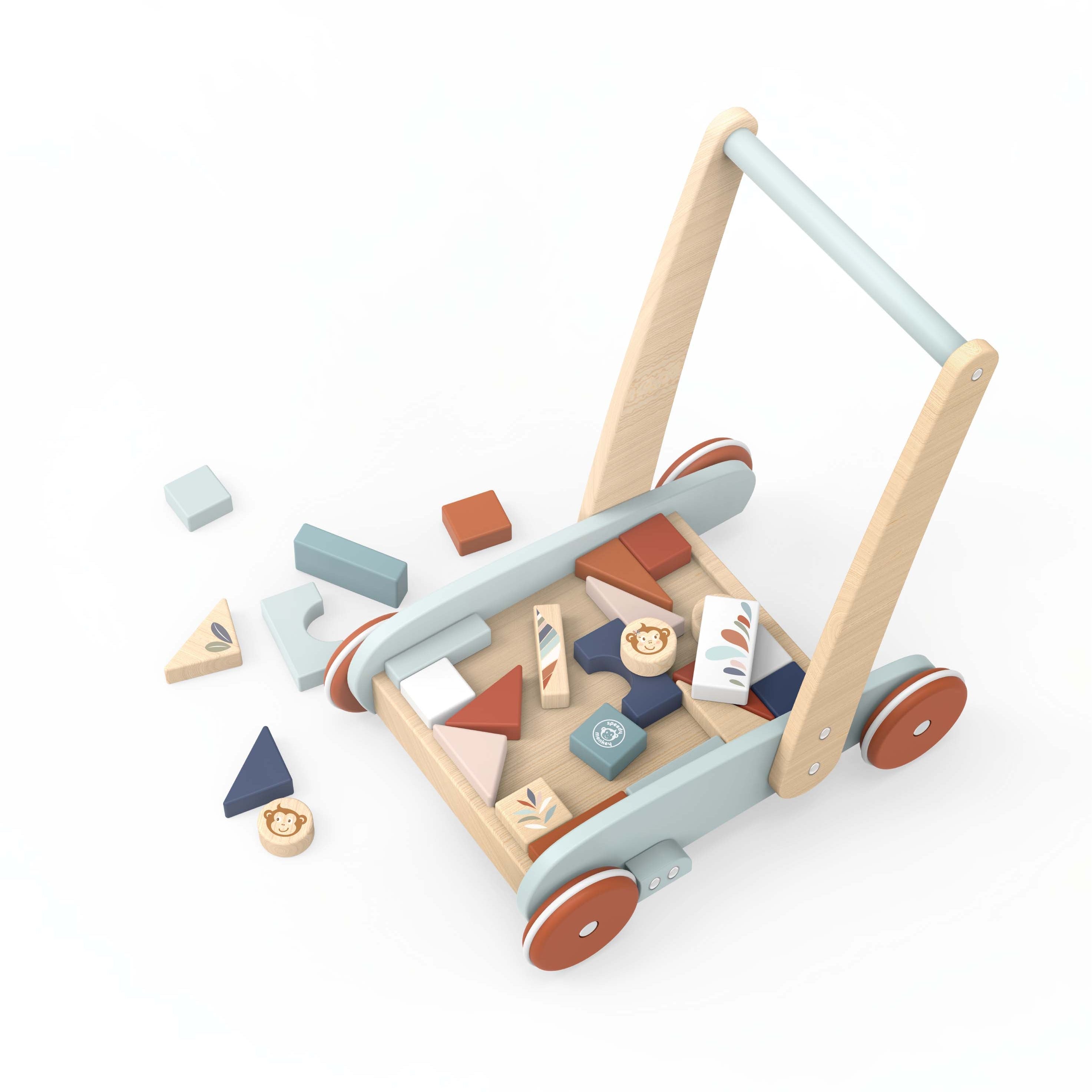 Wooden Walker with Building Blocks - Image 5
