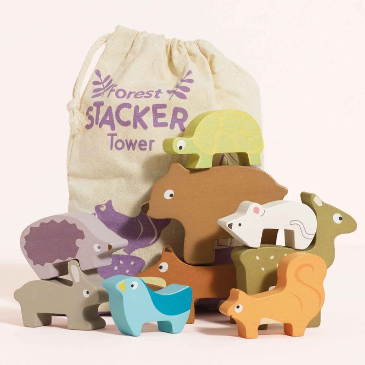 Woodland Stacking Forest Animals & Bag - 10 Pieces - Image 3