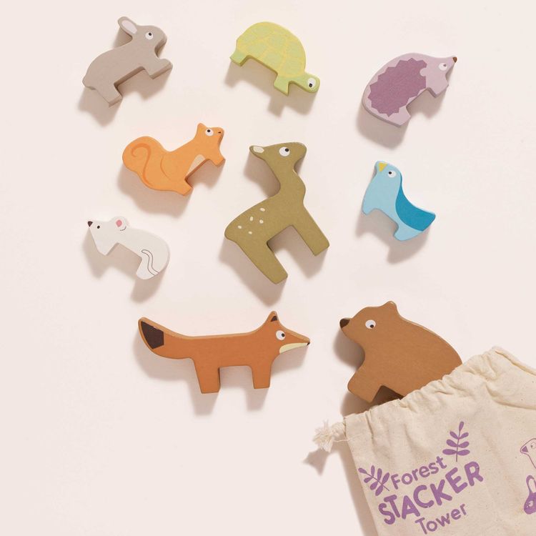Woodland Stacking Forest Animals & Bag - 10 Pieces - Image 4