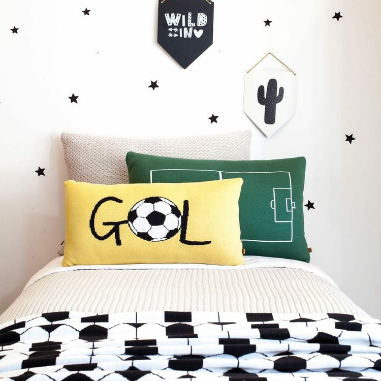 Alternative view of Yellow GOL Soccer Pillow