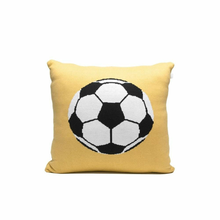 Yellow Soccer Ball Pillow