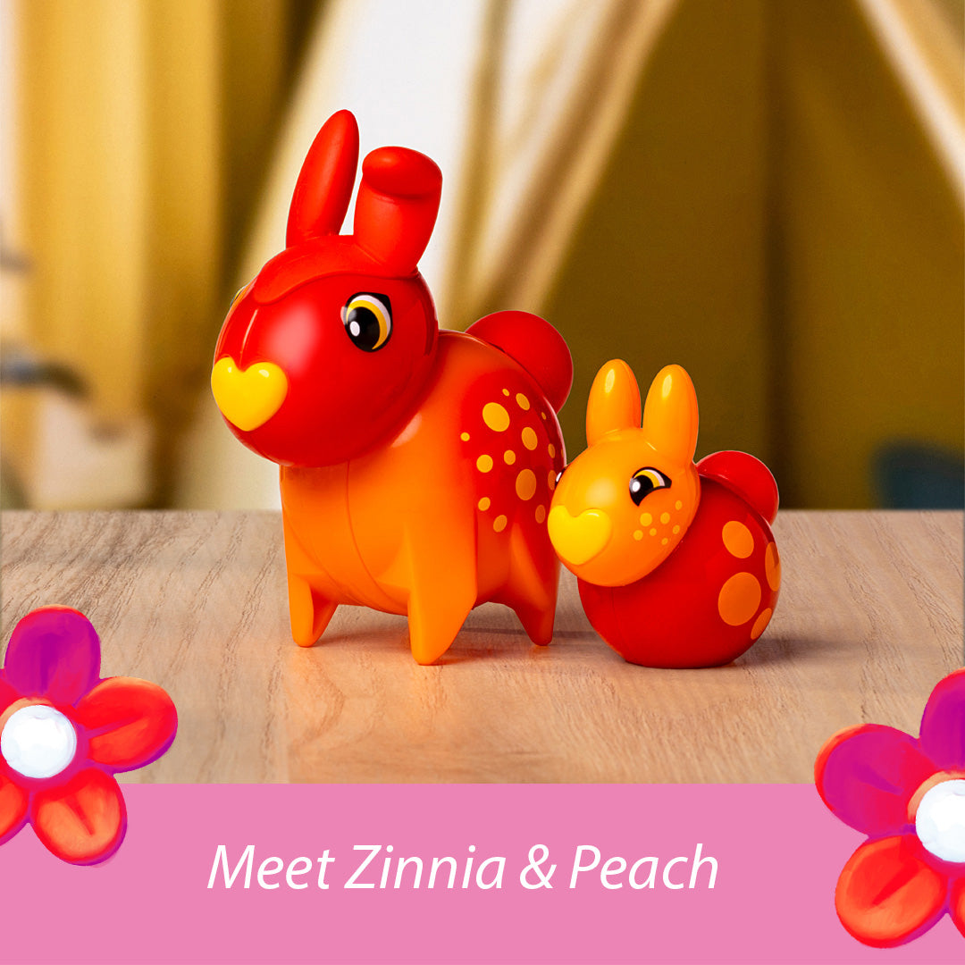 Alternative view of Zinnia & Peach Flora Figures